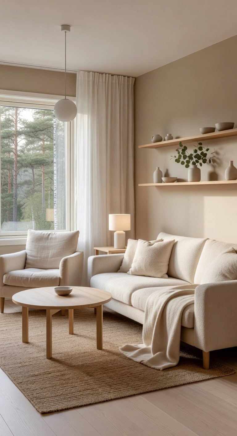 scandinavian inspired light brown natural inviting