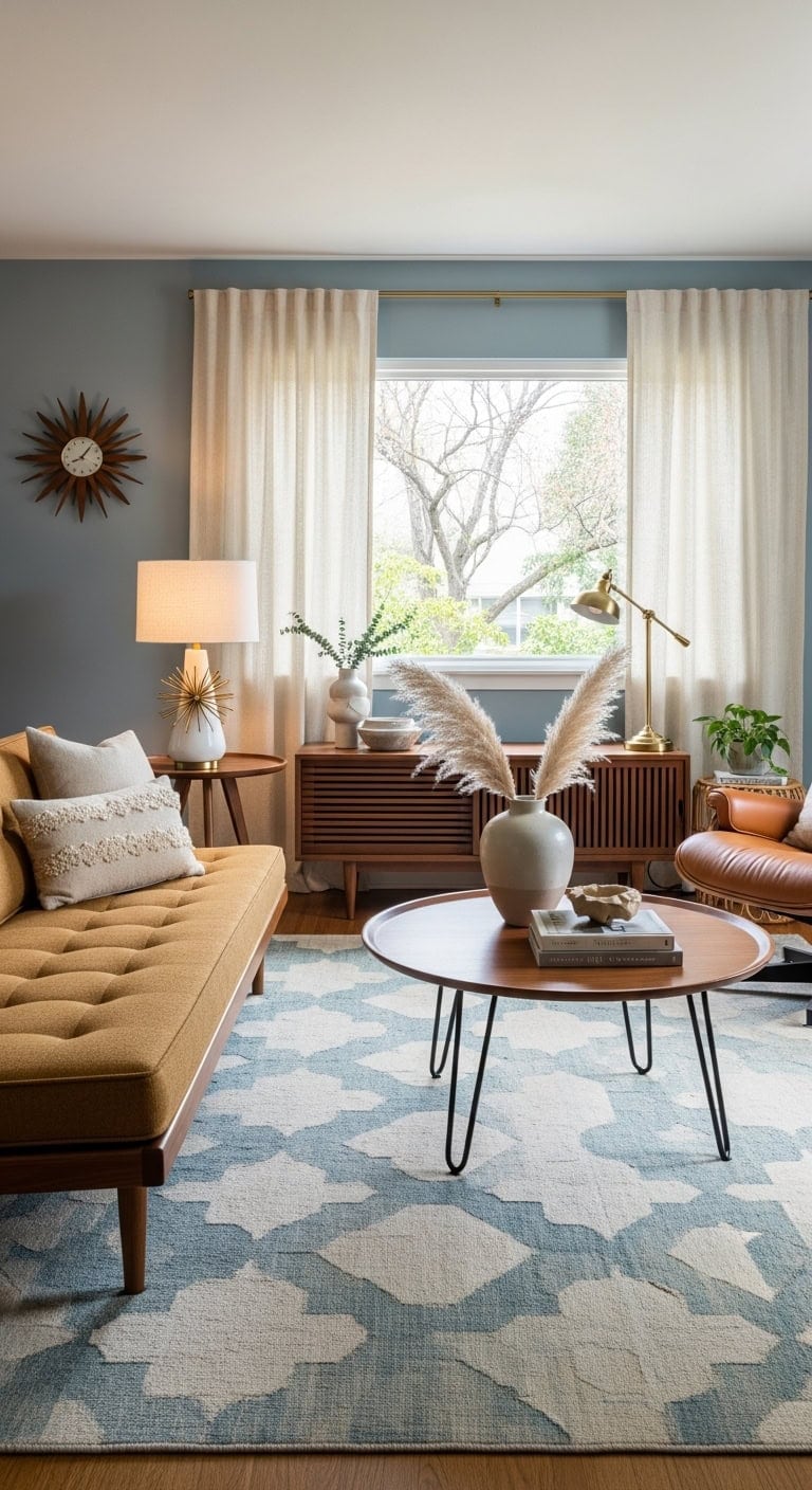 serene cozy timeless mid century modern living