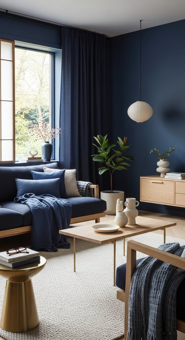 serene japandi living room aesthetic