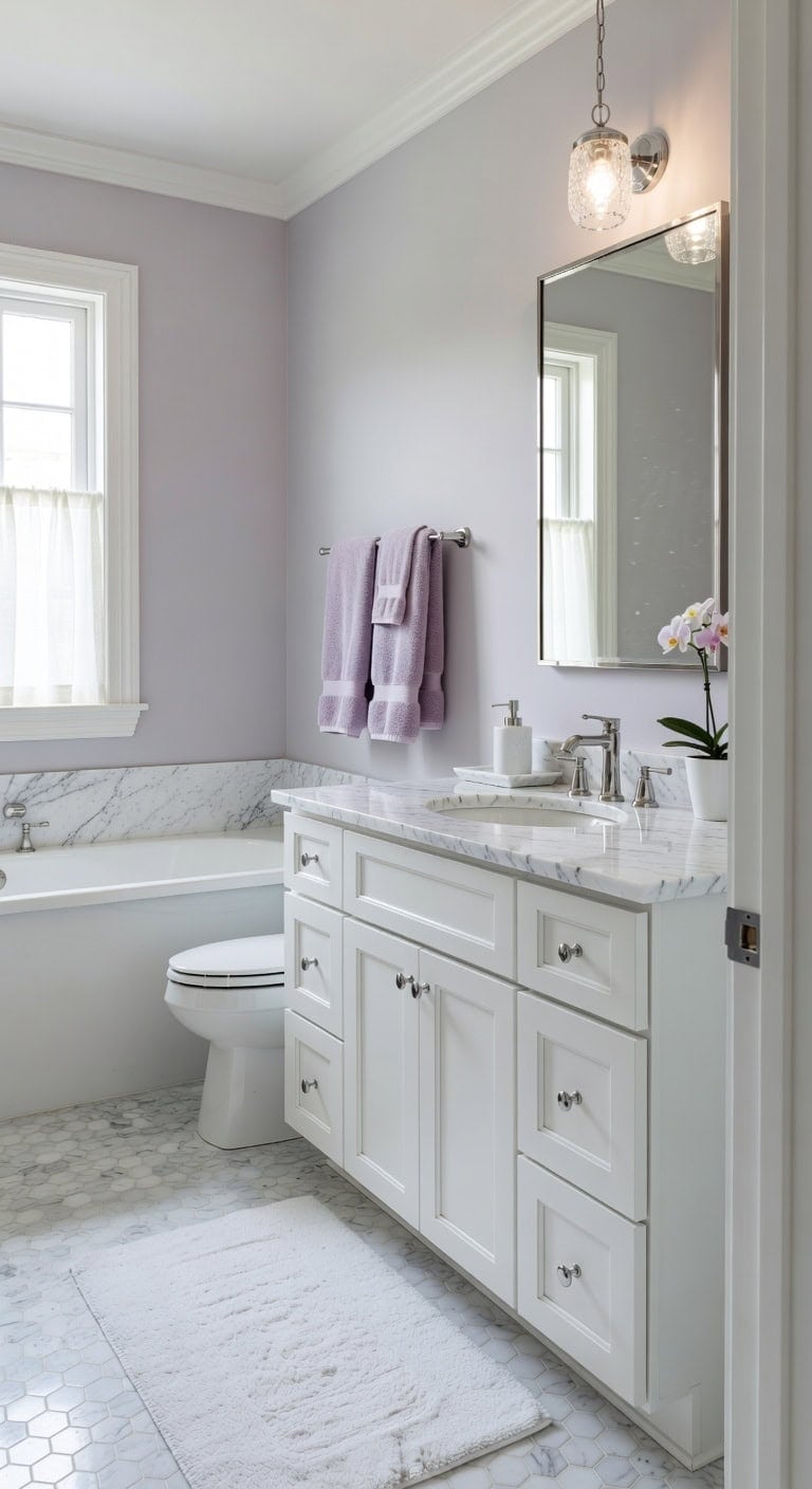 serene lavender marble spa retreat