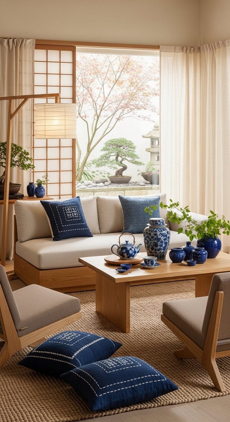 serene minimalist japanese inspired living space