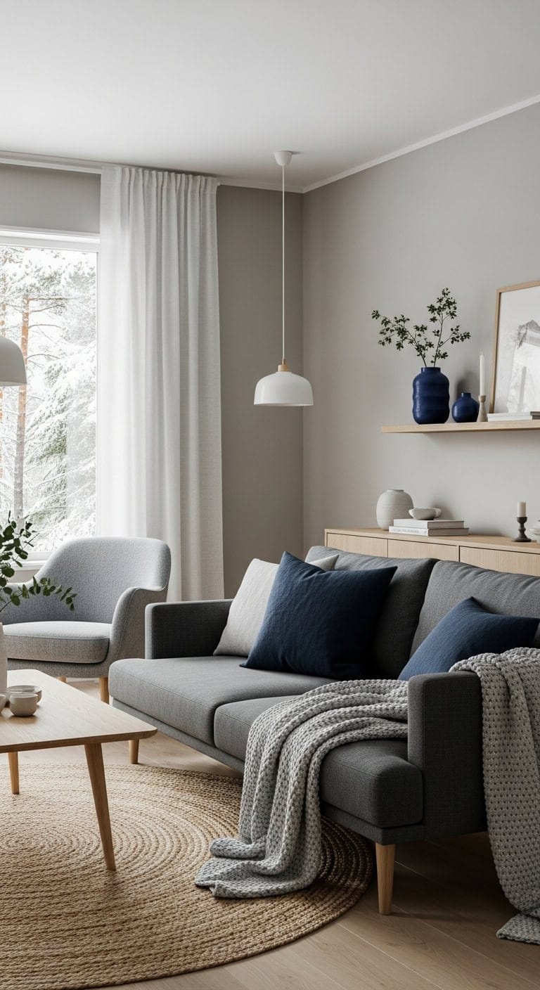 serene scandinavian sanctuary with warm wood