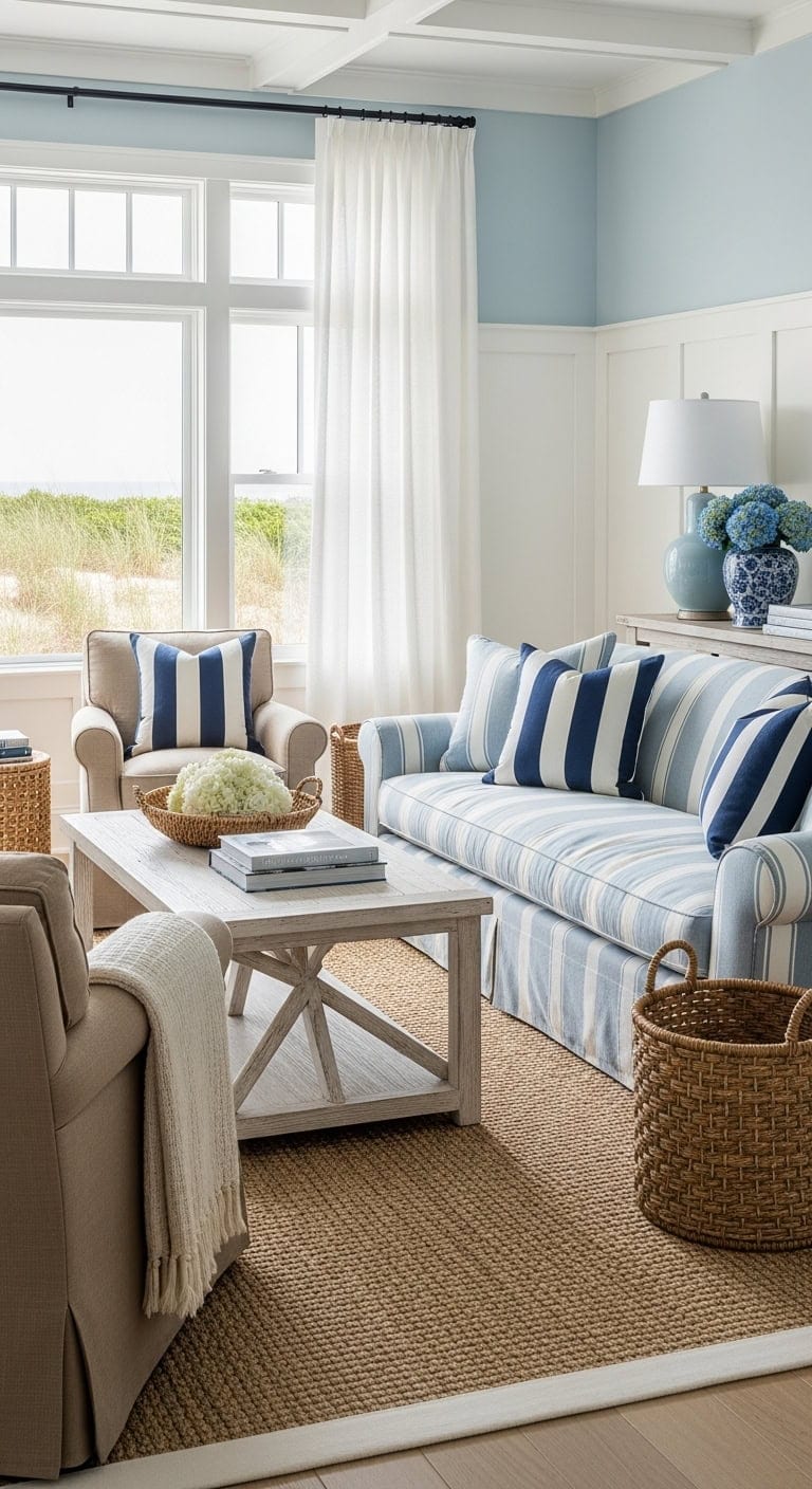 serene sophisticated striped coastal