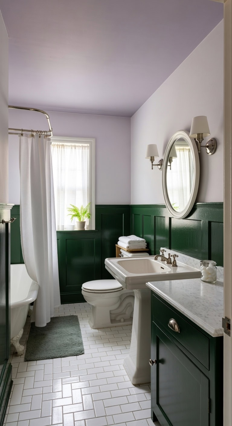 serene violet and grounded green harmony