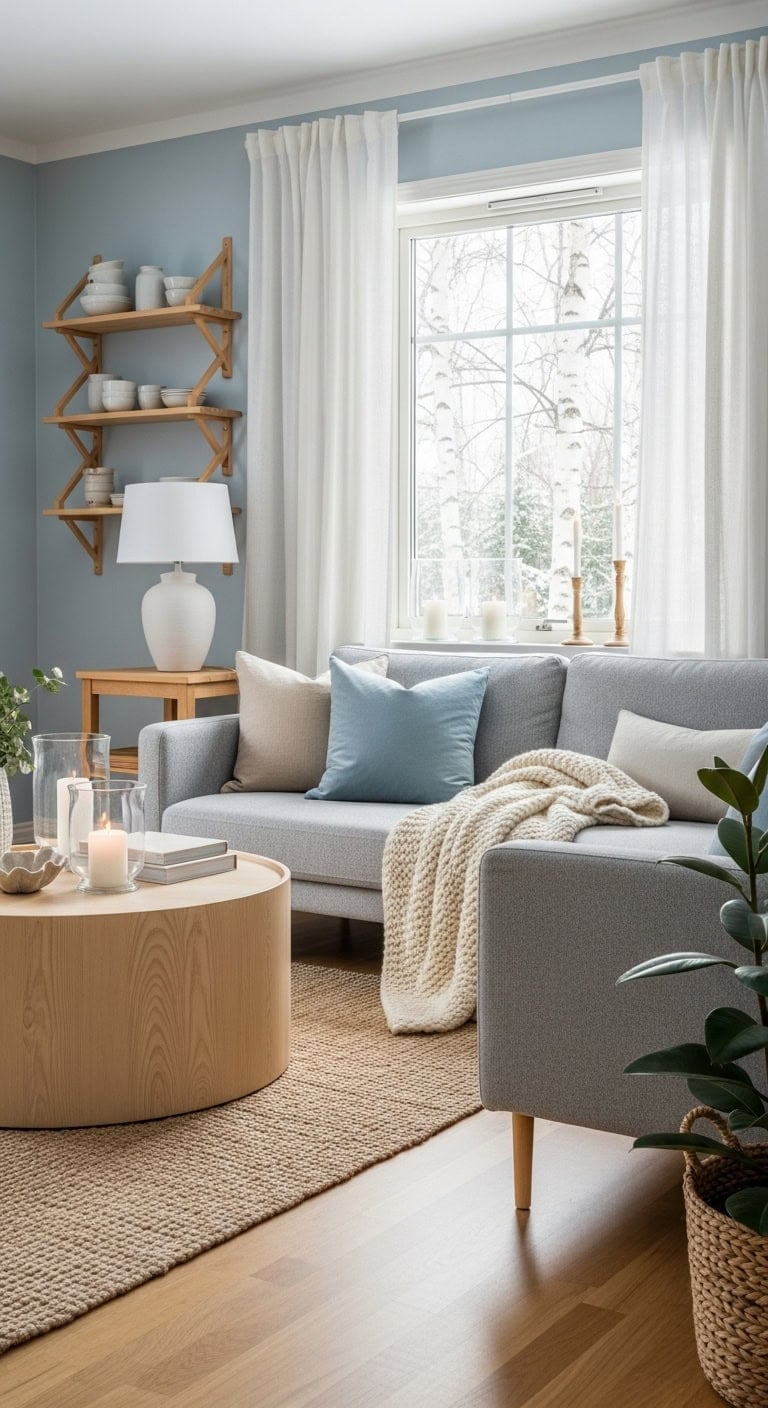 serene warm minimalist scandinavian living room