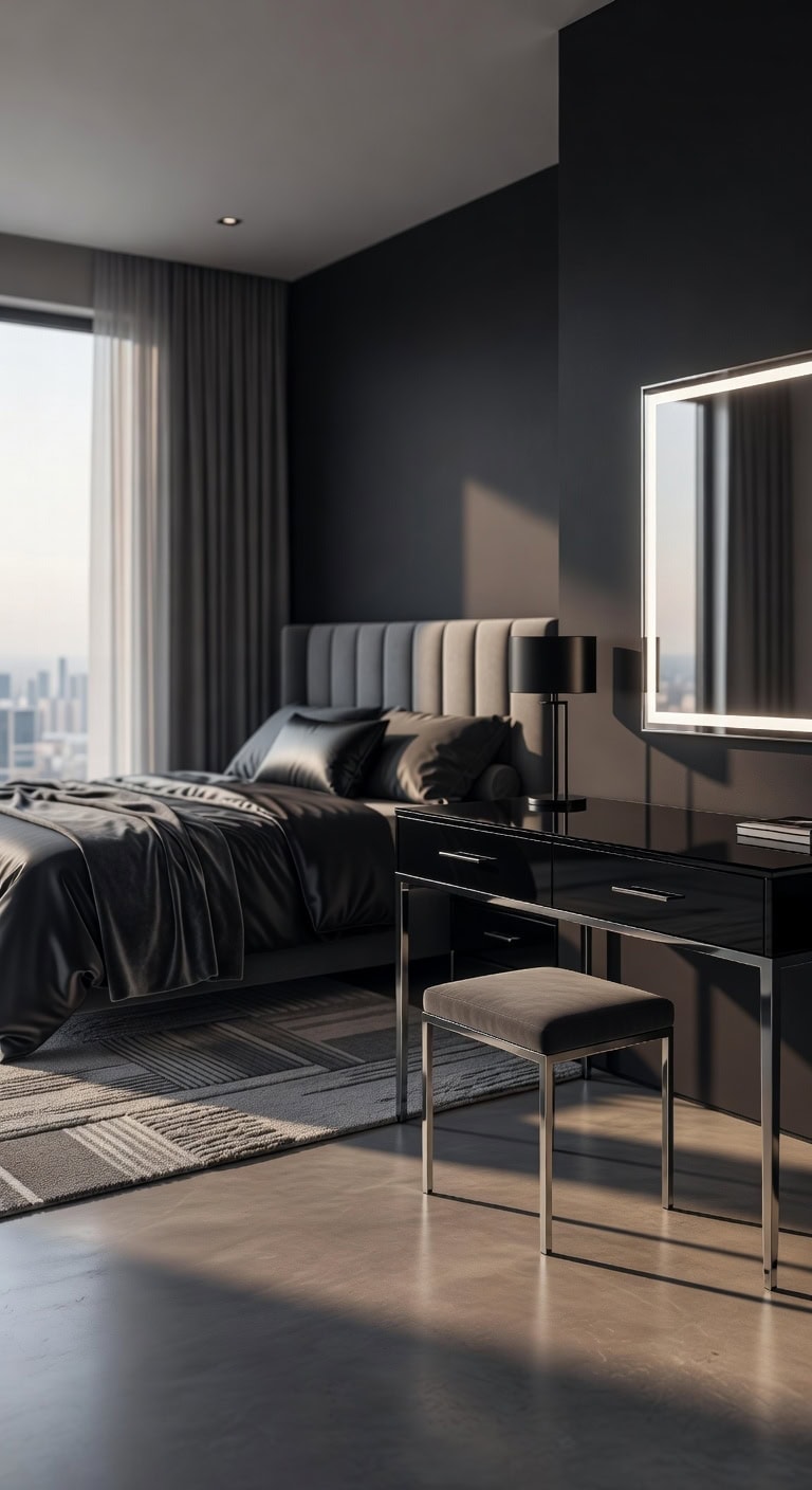 sleek sophisticated modern bedroom vanity