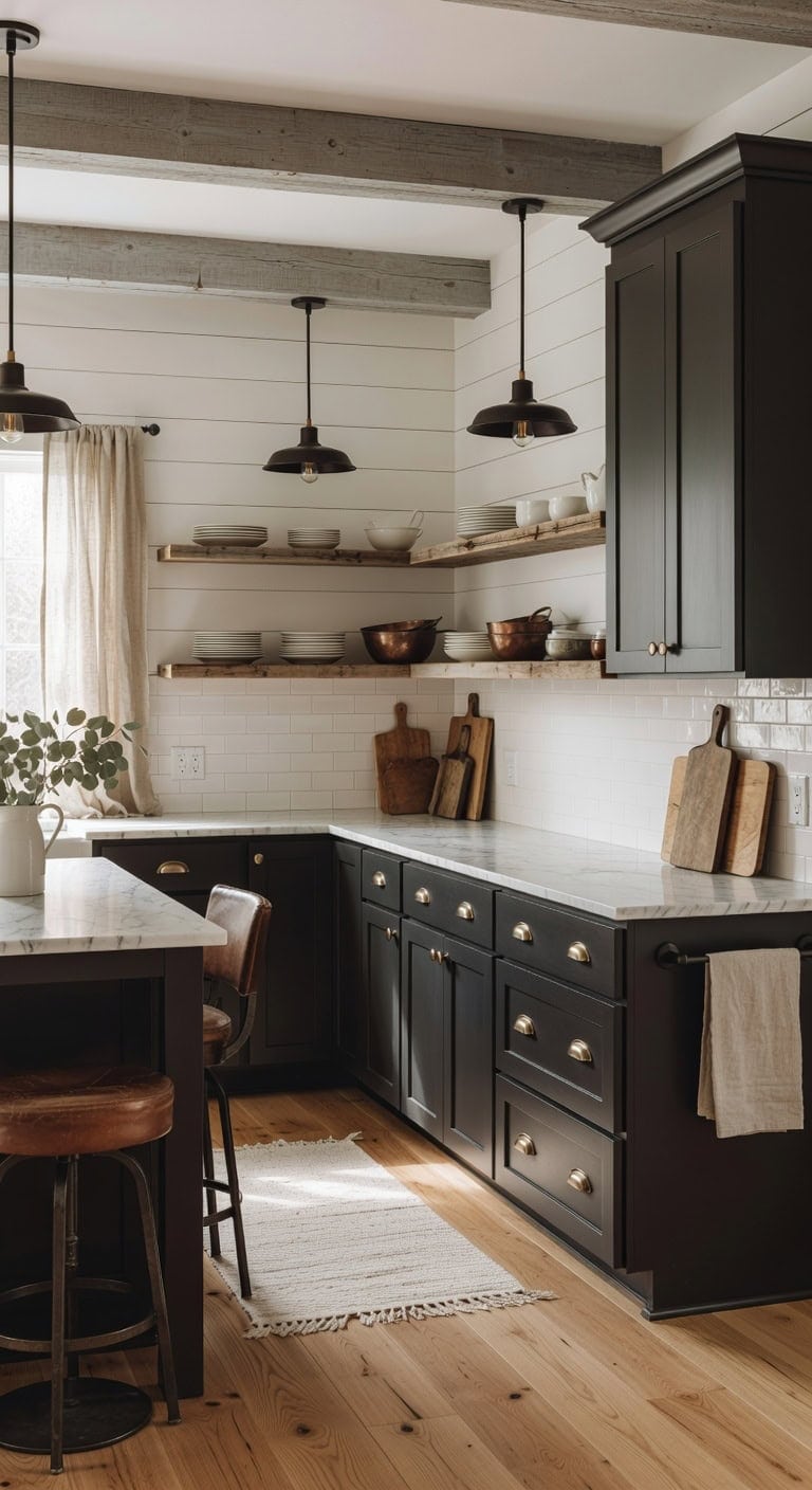 sophisticated cozy modern farmhouse kitchen