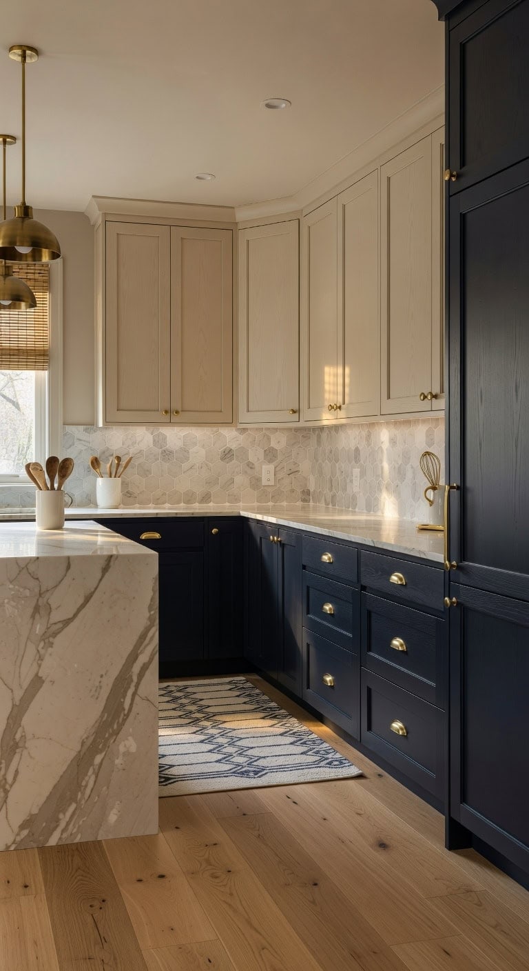 sophisticated grounded textured timeless kitchen