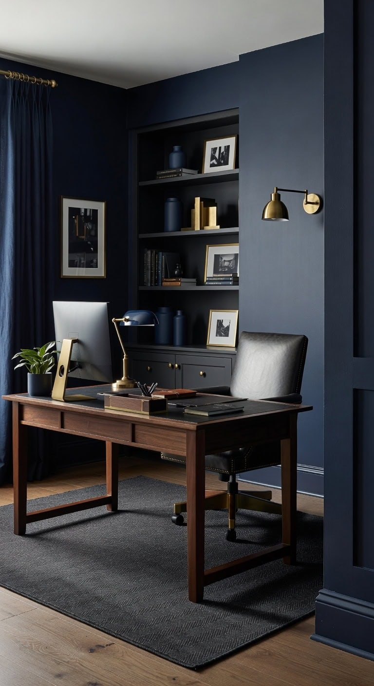 sophisticated navy and charcoal combination