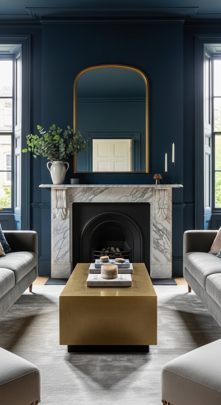 sophisticated timeless contrast marble blue combination