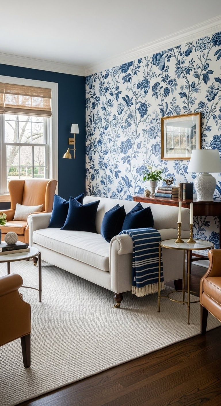 sophisticated warm inviting botanical wallpaper