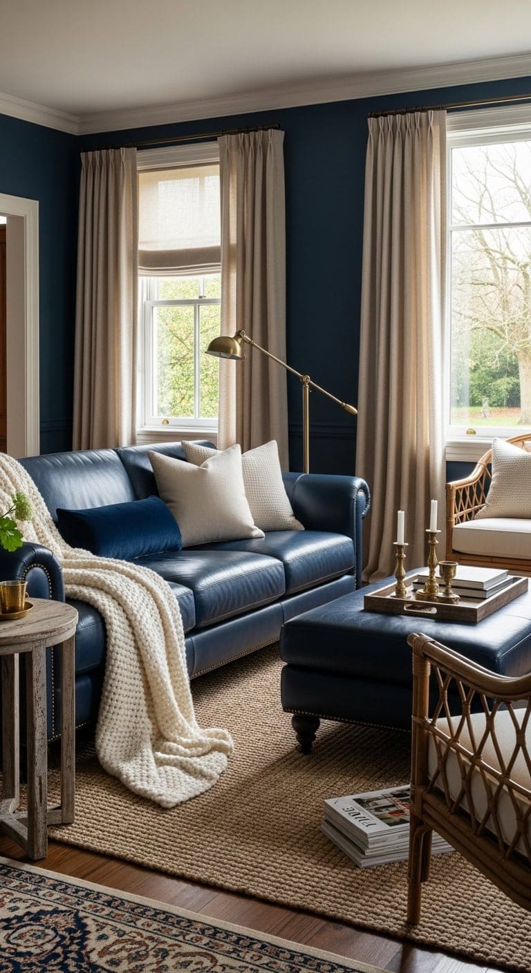 sophisticated yet inviting living room contrast