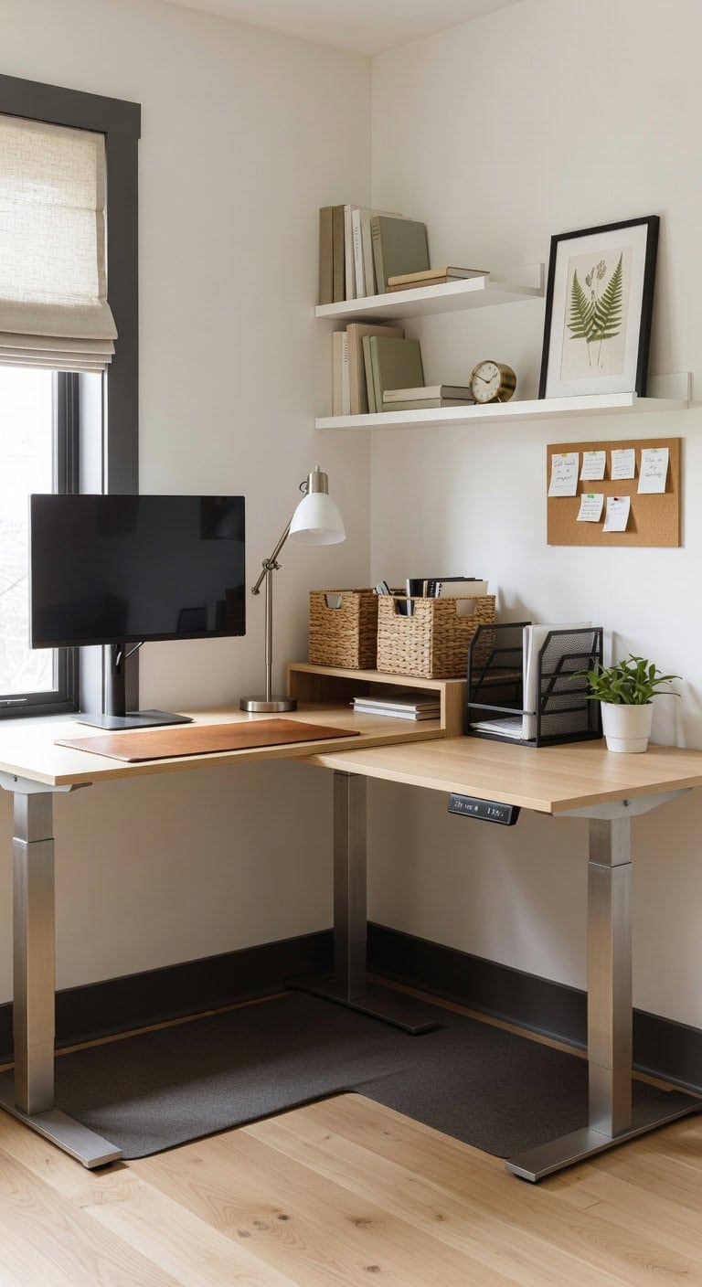 space efficient corner standing desk