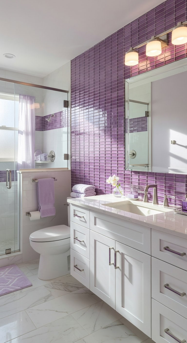 sparkling jewel toned bathroom sanctuary