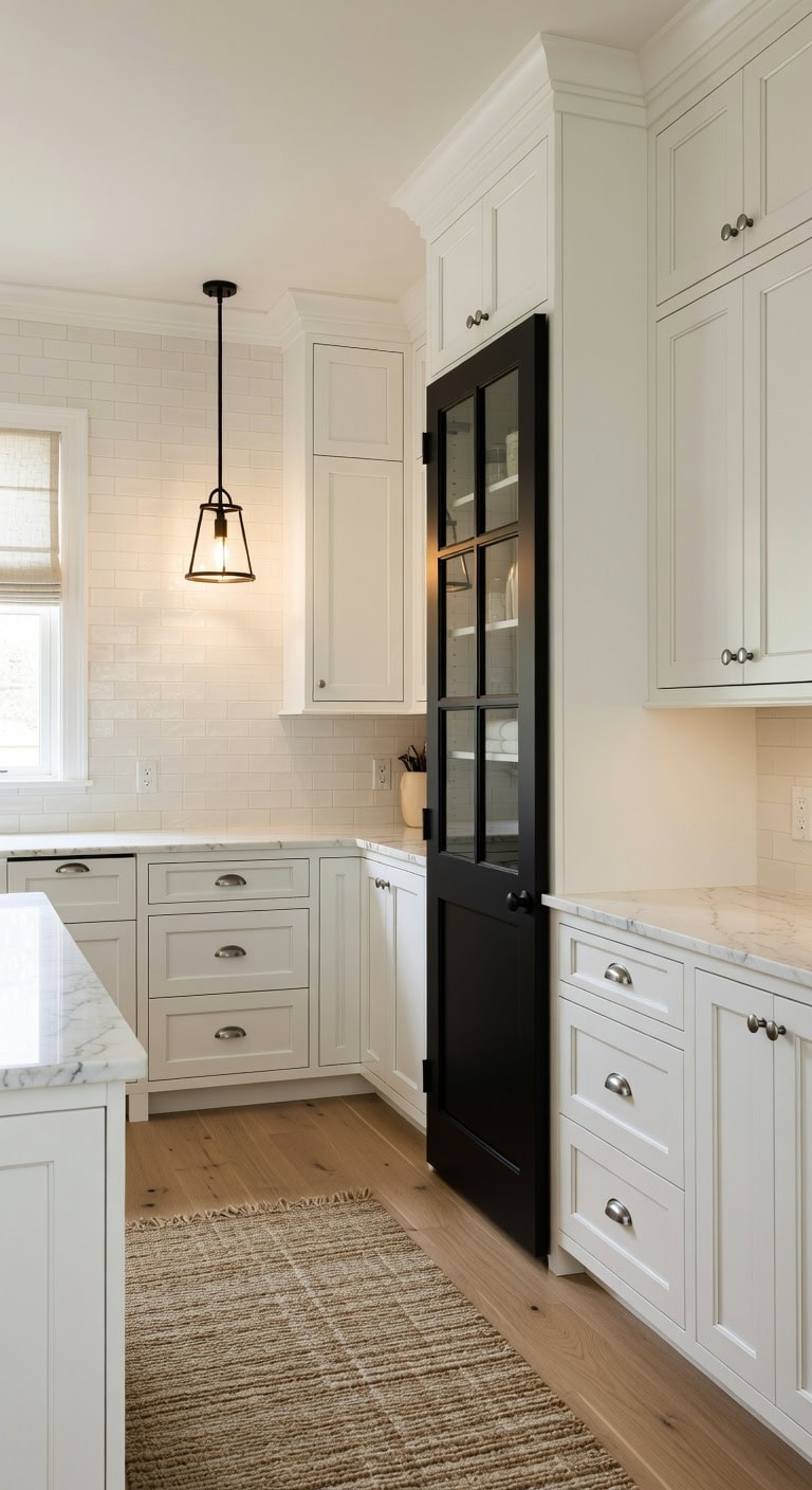 striking contrast classic kitchen design