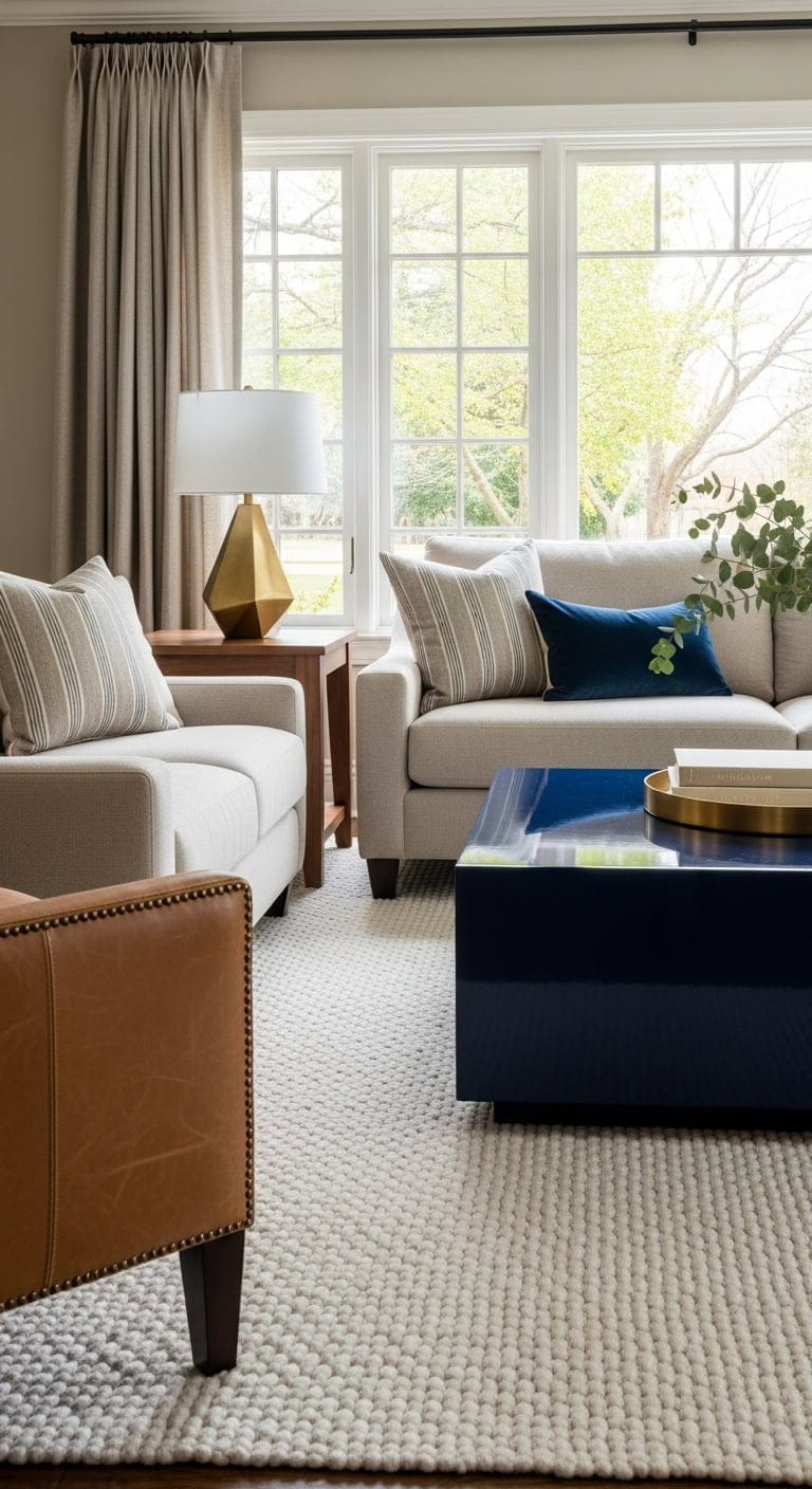 striking navy coffee table focal point