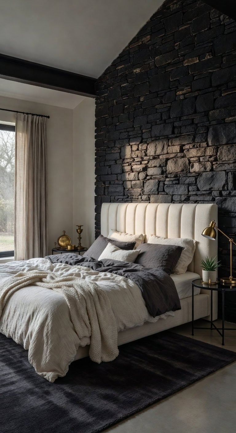 textured stone cushioned headboard luxurious comfort