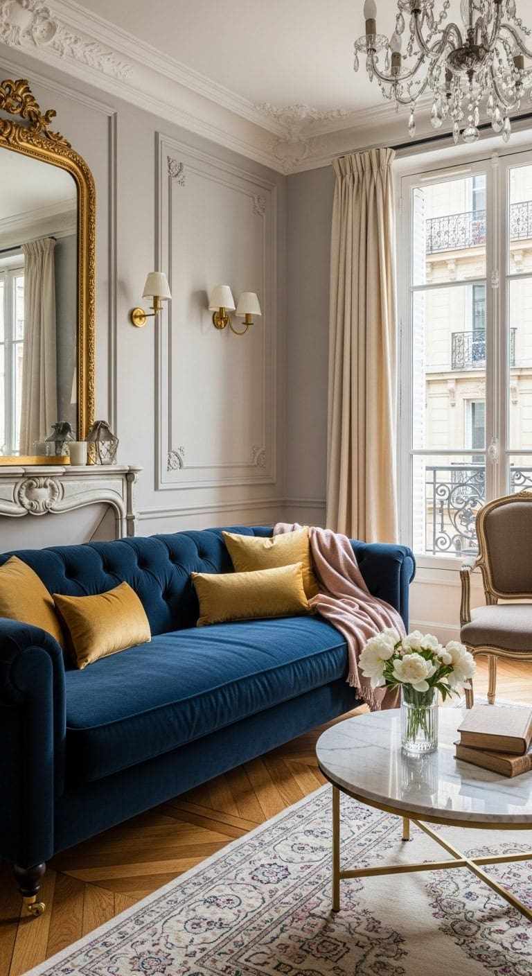 timeless european elegance in navy and white