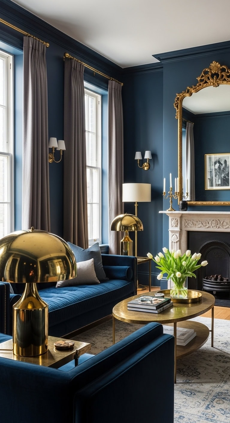 timeless glamorous brass hague blue