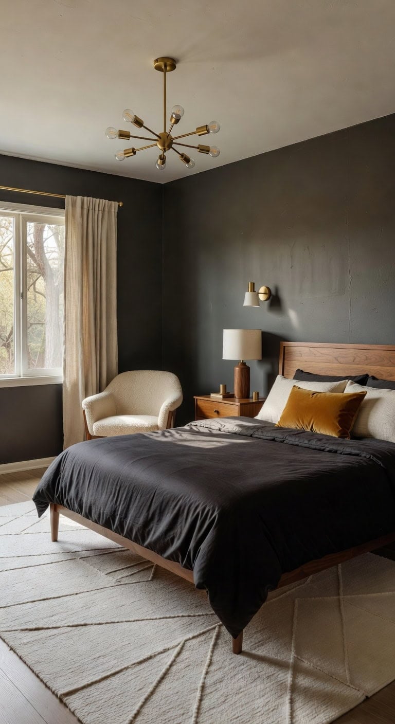 timeless mid century modern black comforter