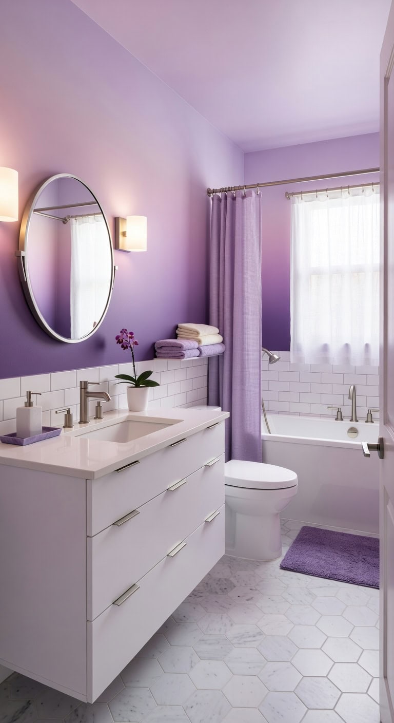 tranquil lavender gradient bedroom escape