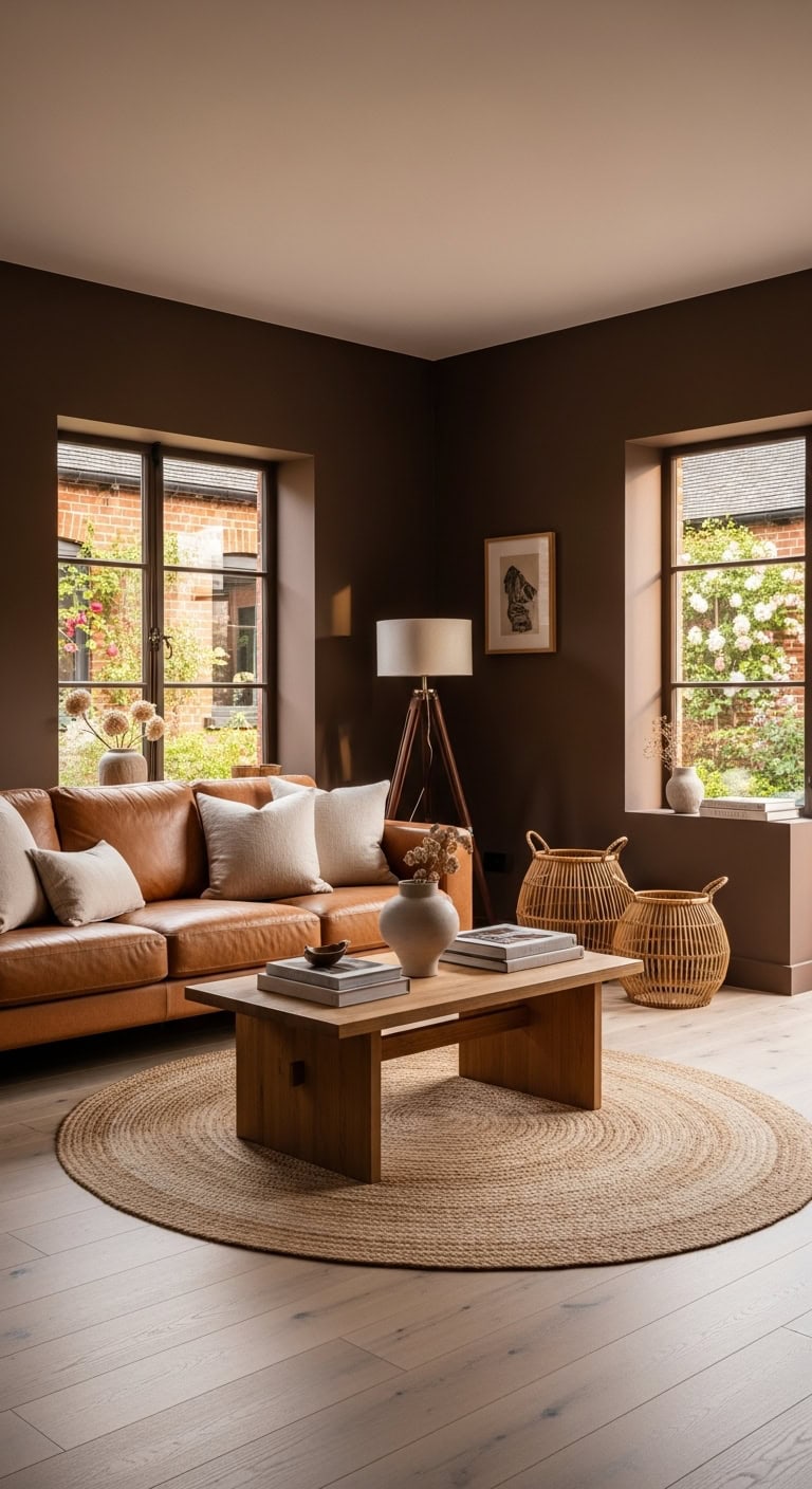 transforming spaces with brown walls