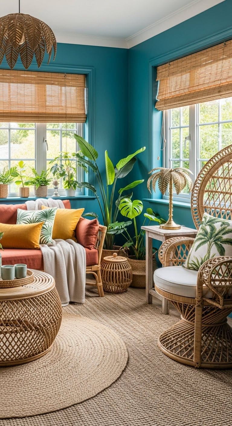 tropical escape in living room