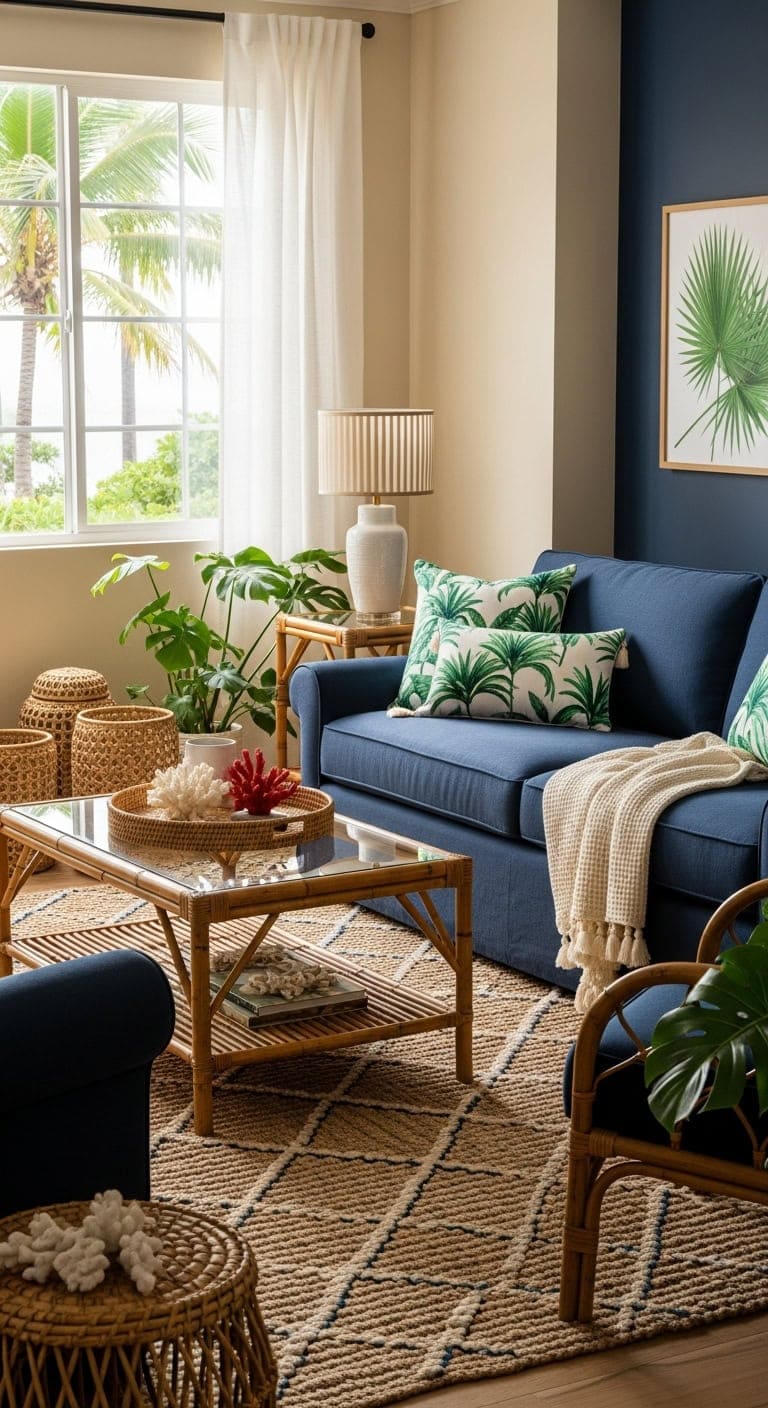 tropical oasis living room retreat