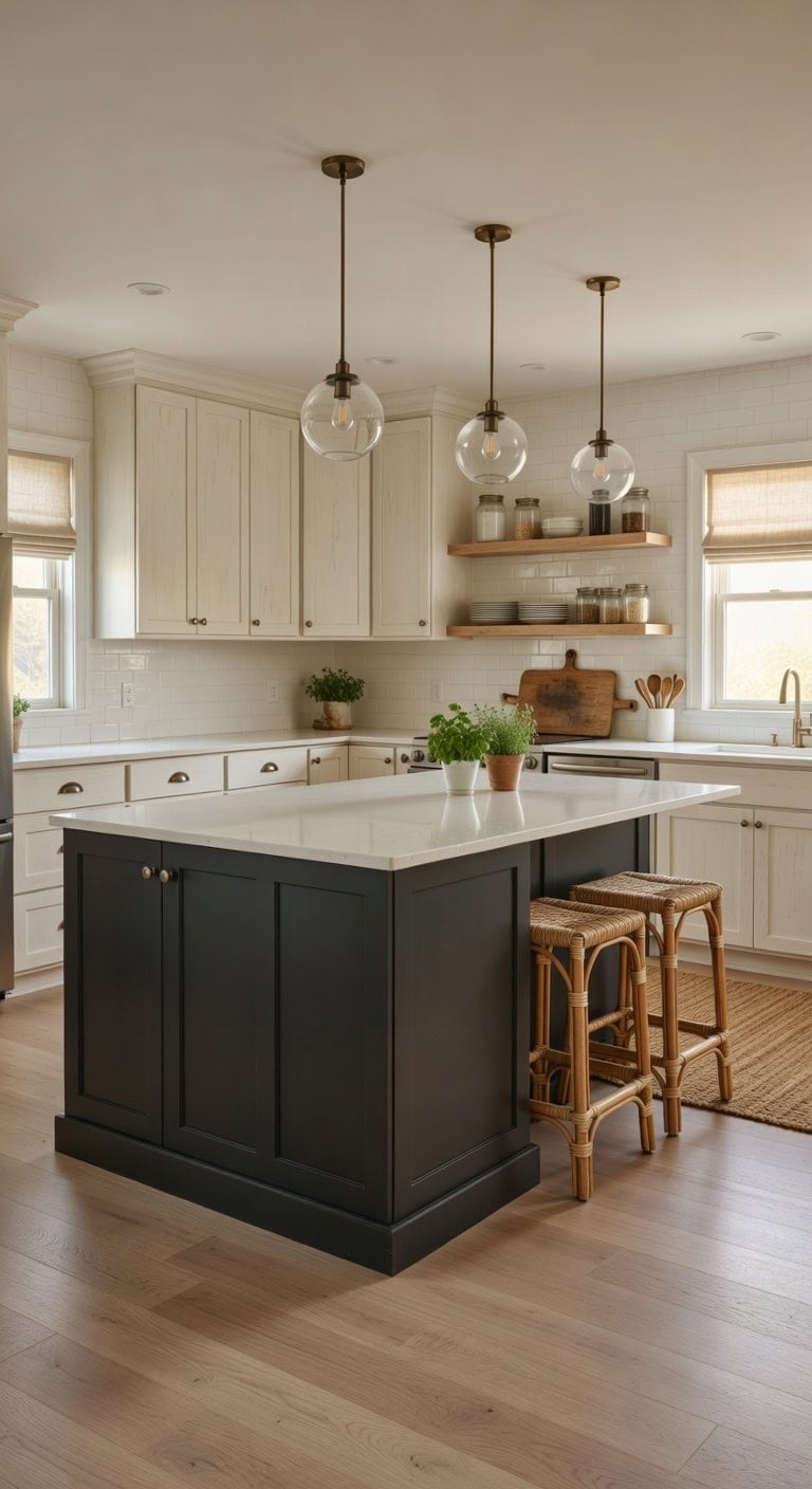 two tone kitchen visual depth