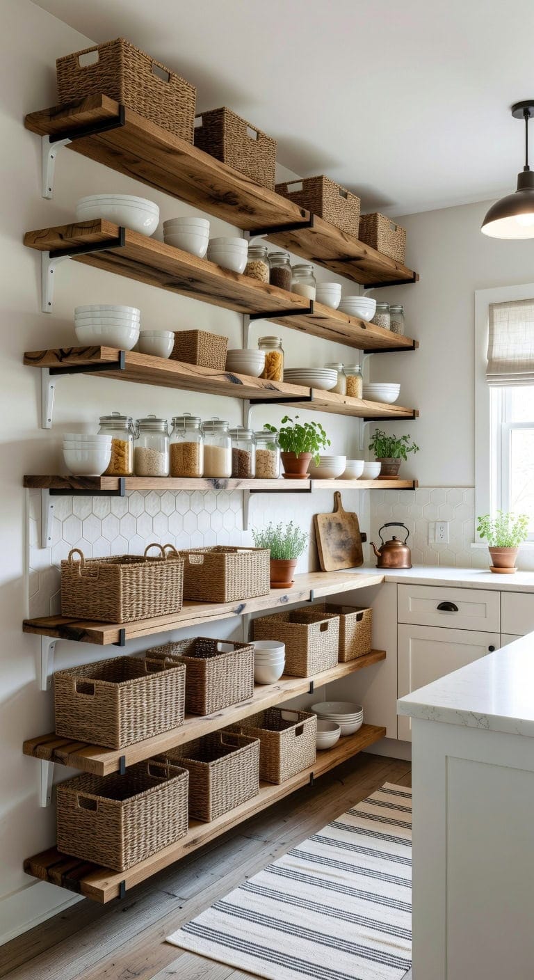 vertical airy organized personalized kitchen