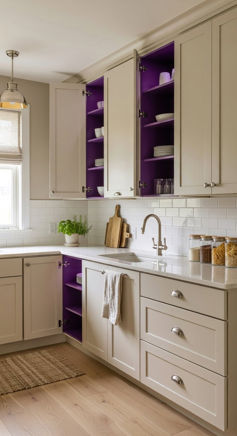 vibrant hidden pops of purple