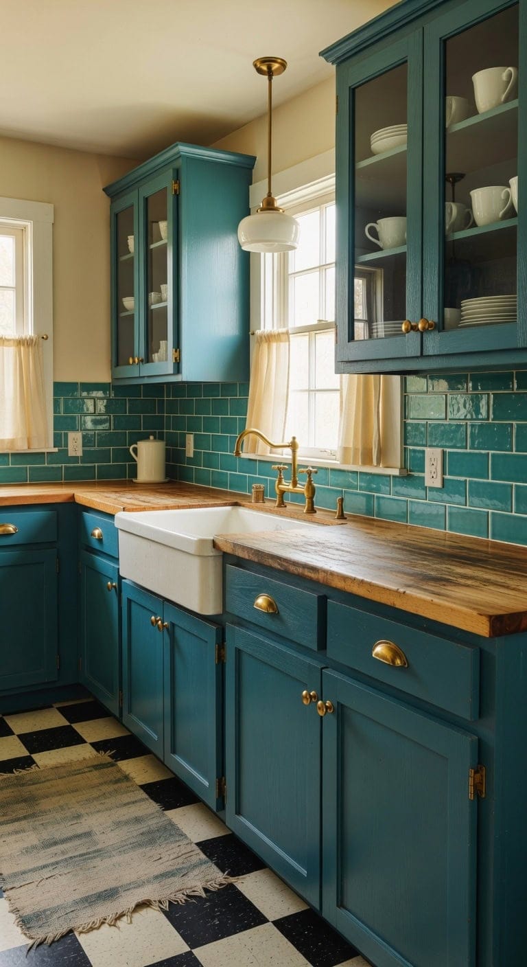 vintage charm bold color warm hardware