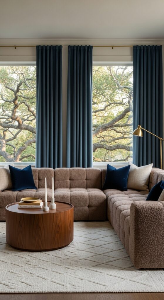23 Brown and Blue Living Room Ideas for Warm, Earthy Contrast