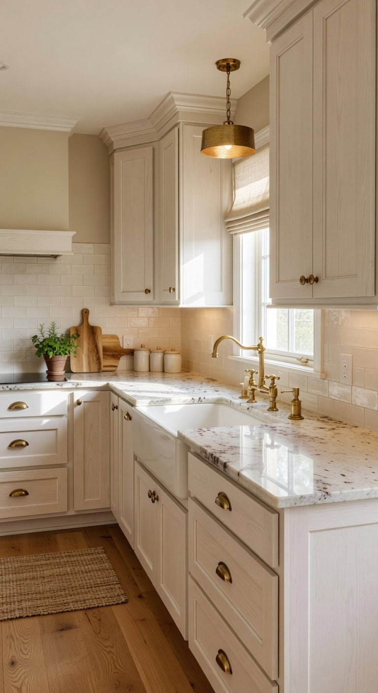 warm elegant inviting kitchen granite