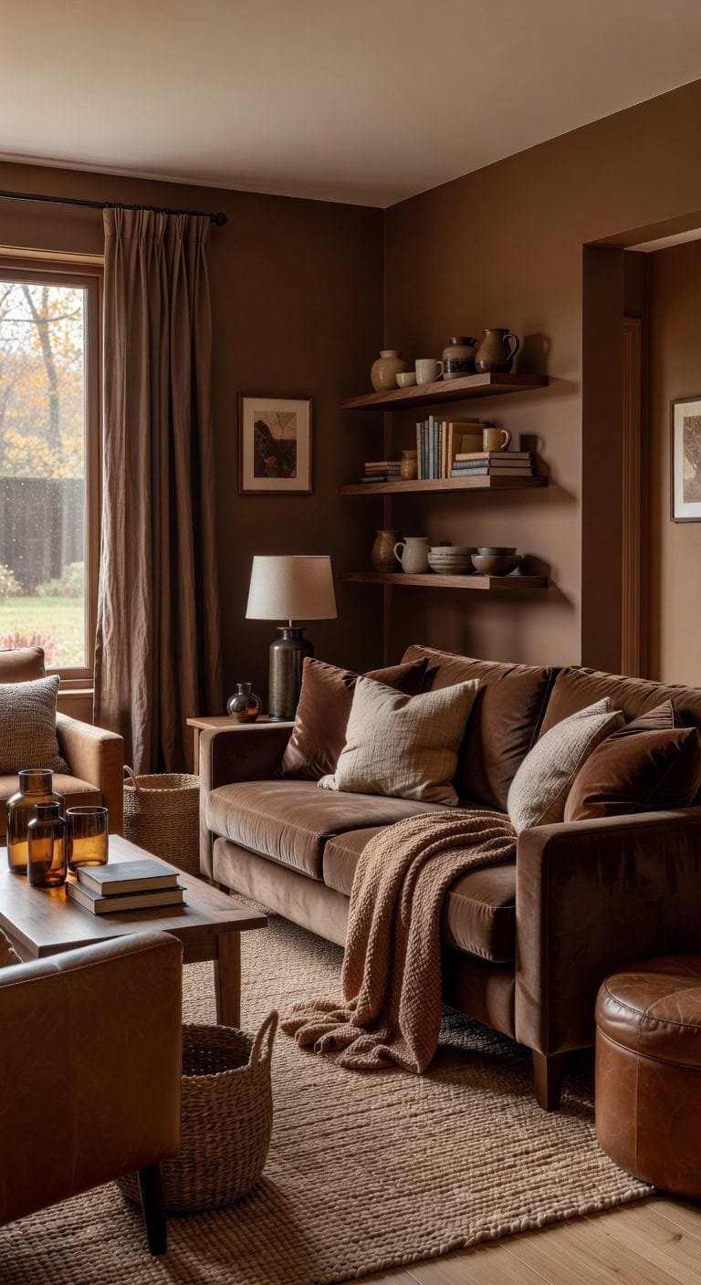 warm layered inviting living room