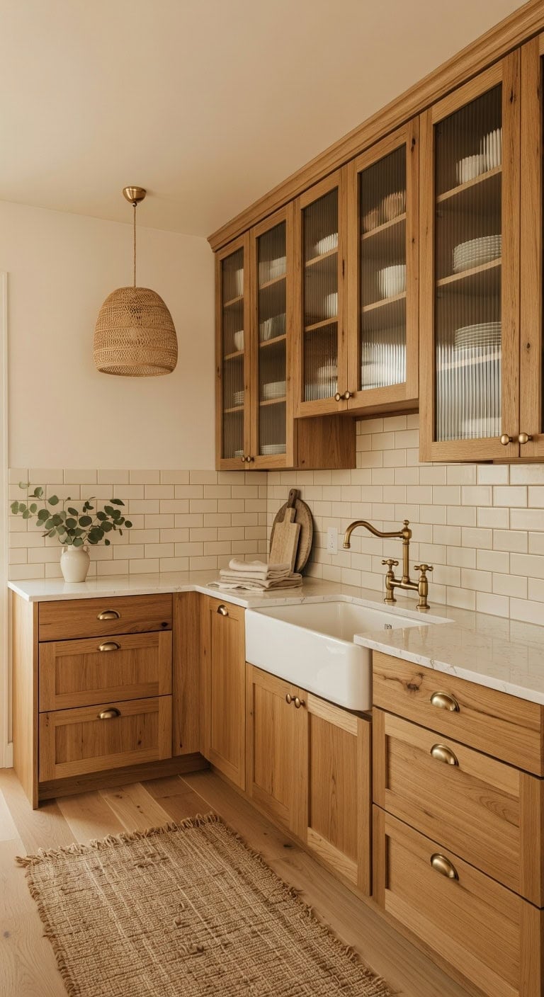 warm organic cabinet glass character