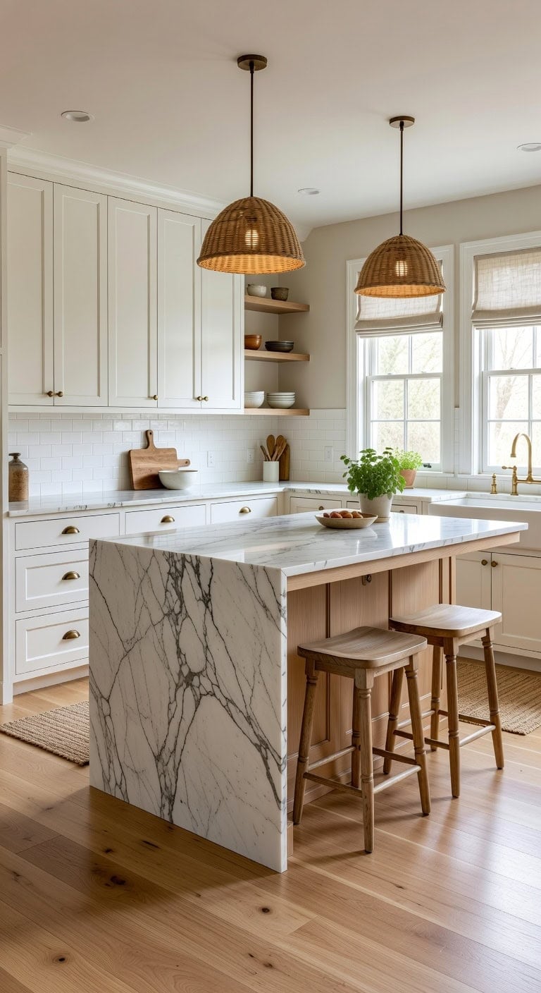 warm welcoming kitchen island focal point