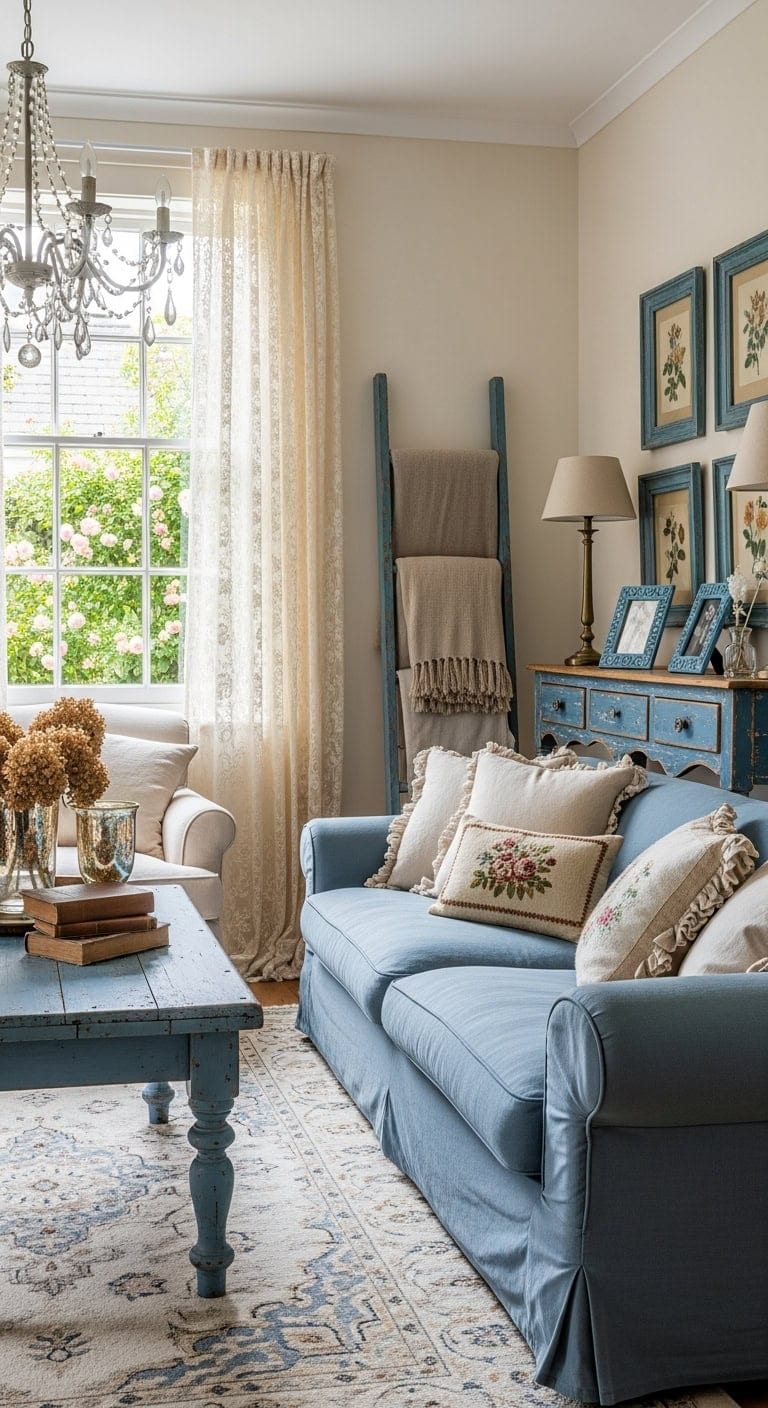 weathered blue and creamy comfort