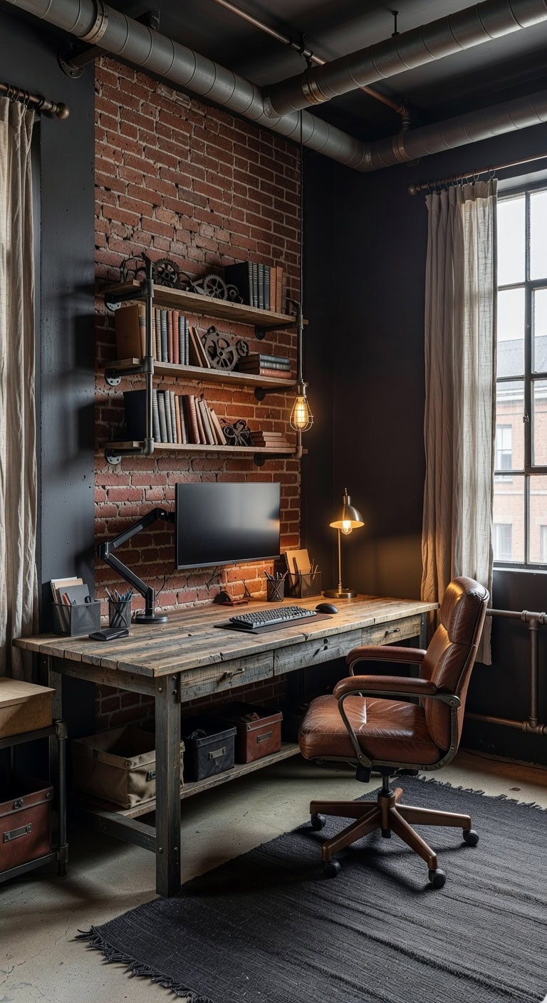 weathered brick cool steel urban retreat