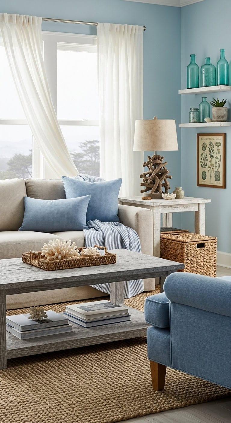 weathered wood powder blue serenity