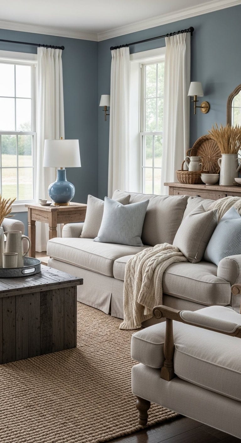 welcoming layered textured collected farmhouse style