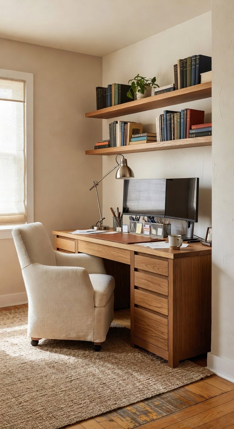 workspace matched desk design practicality