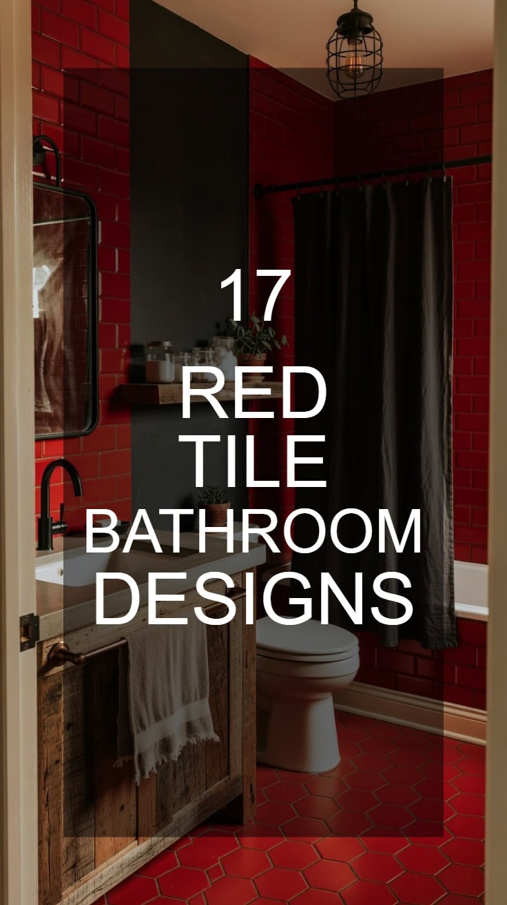 17 Red Tile Bathroom Designs for Eye-Catching Walls