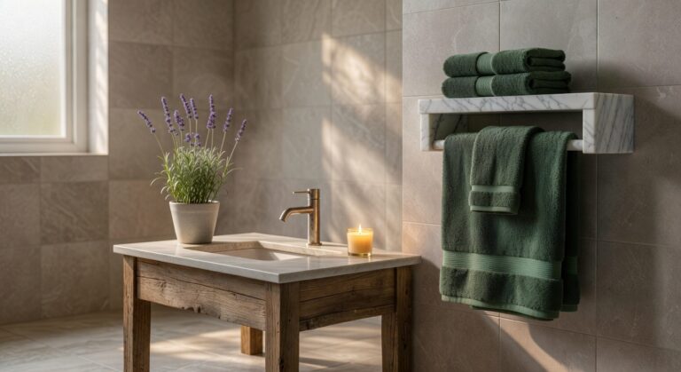 affordable forest green cotton bath towels