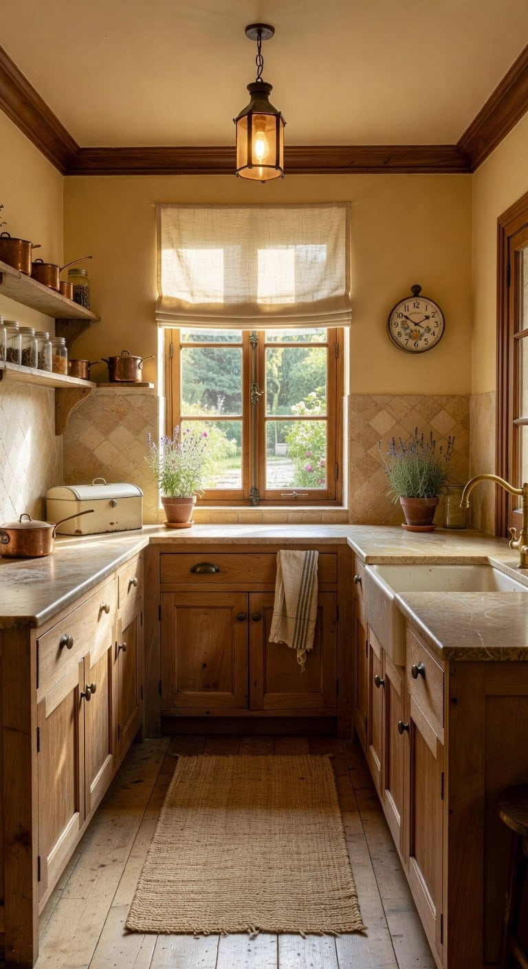aged maple country kitchen