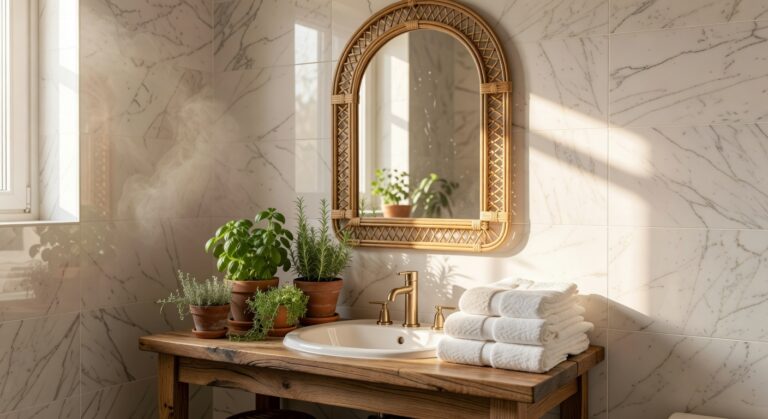 arched rattan bathroom mirrors roundup