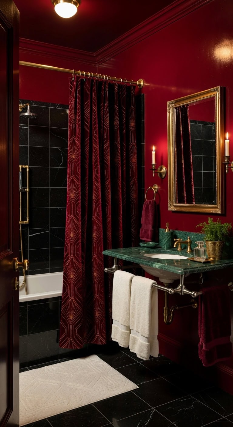 art deco emerald red glamour