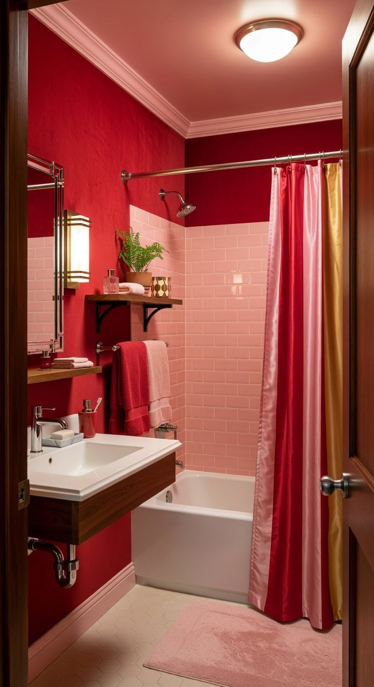 art deco red pink glamour