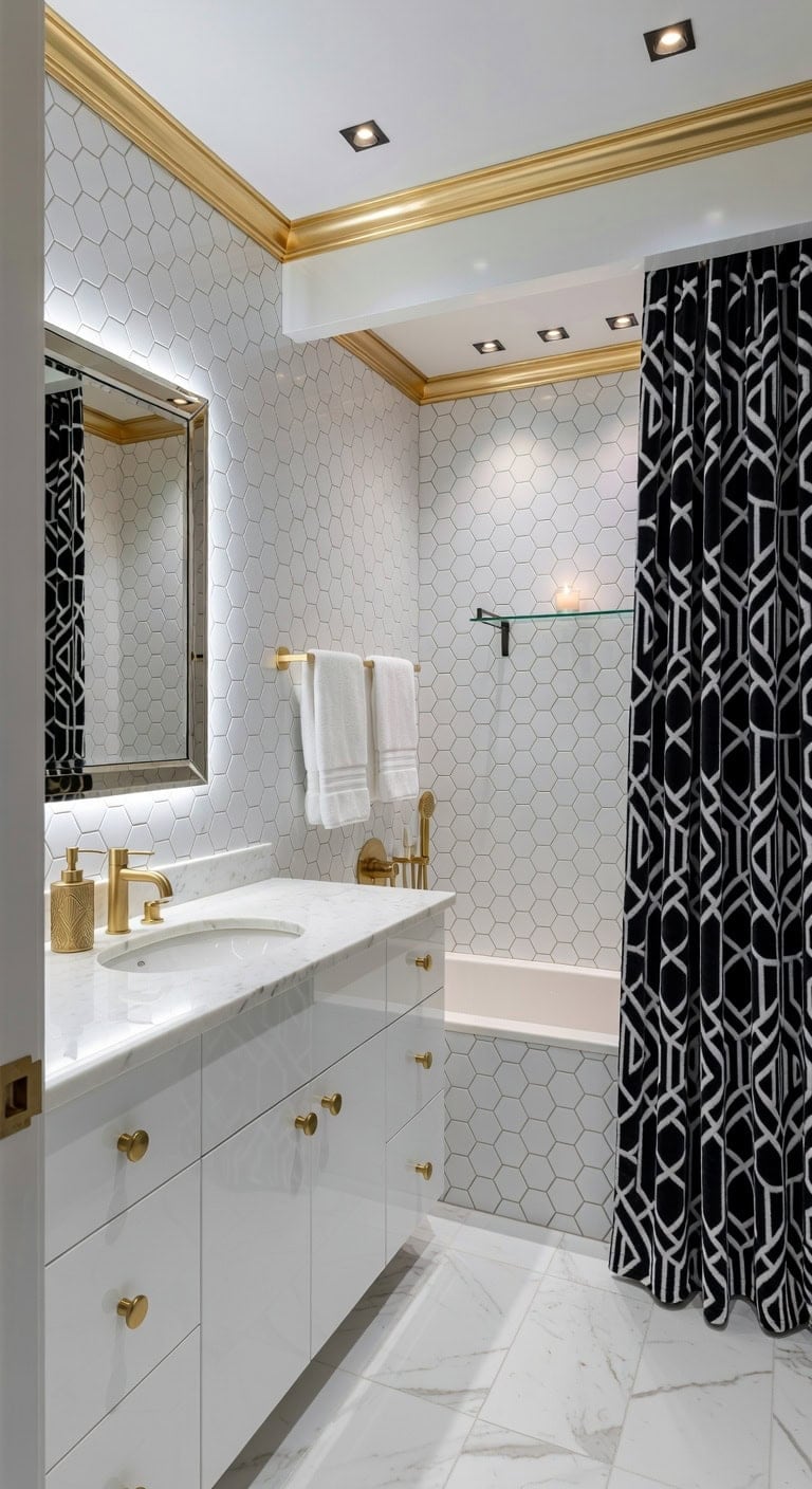 art deco velvet gold bath