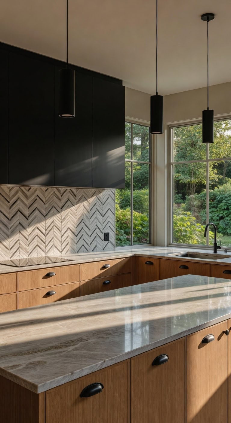 balanced black wood kitchen cabinets